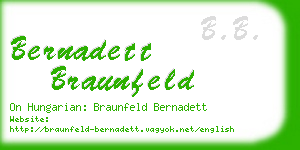 bernadett braunfeld business card